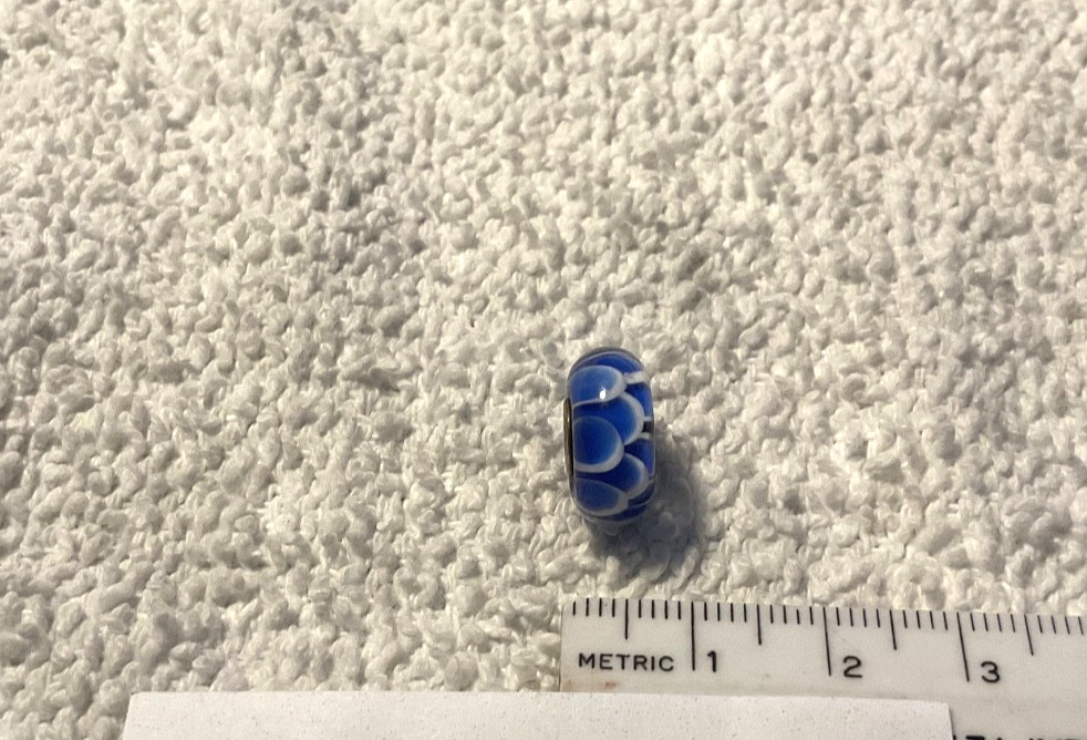European Style Bead – Scalloped Blue Glass Buy 3 = Free Shipping (2-B)