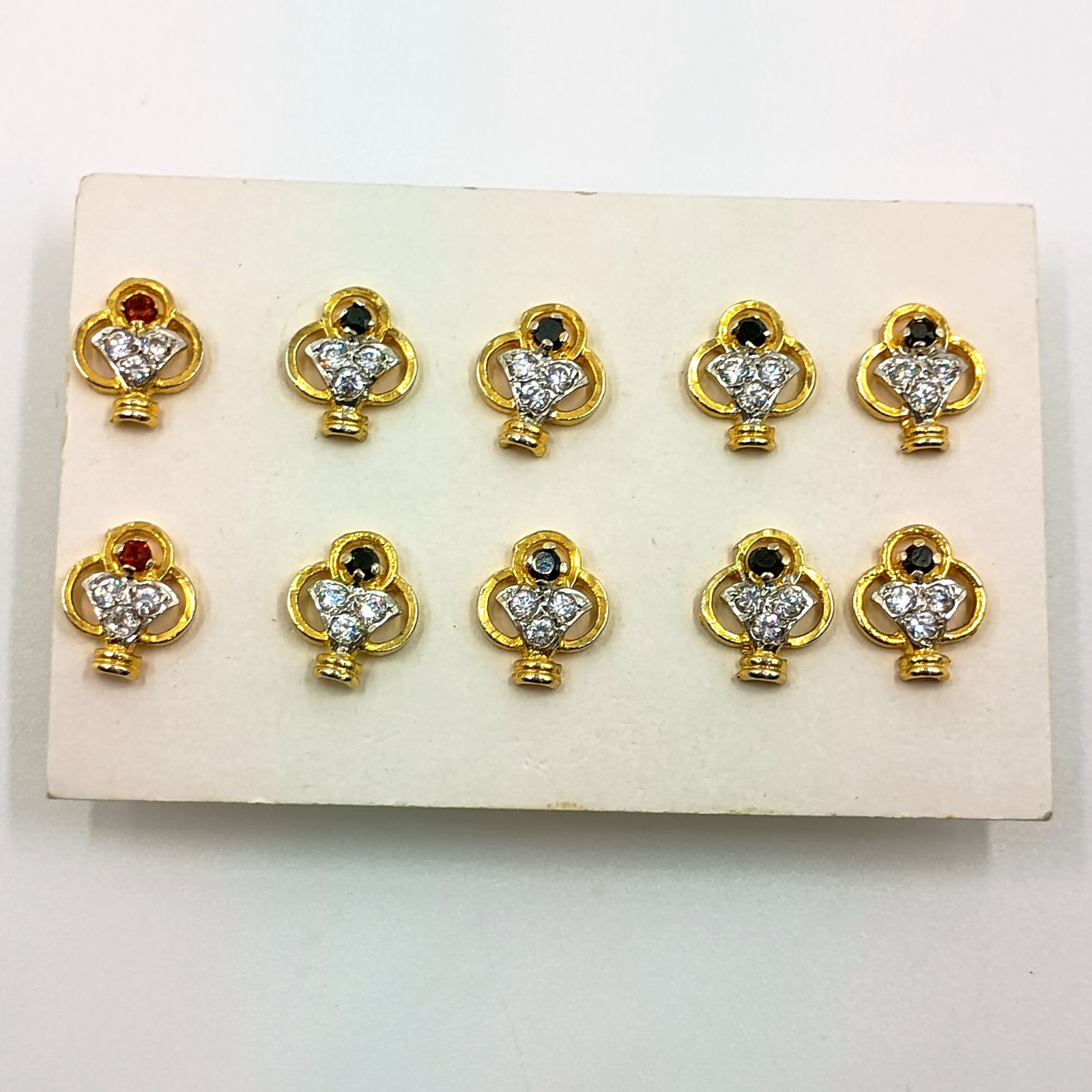 22k Gold Plated CZ Stud Earrings Handmade Traditional South Indian Jewelry