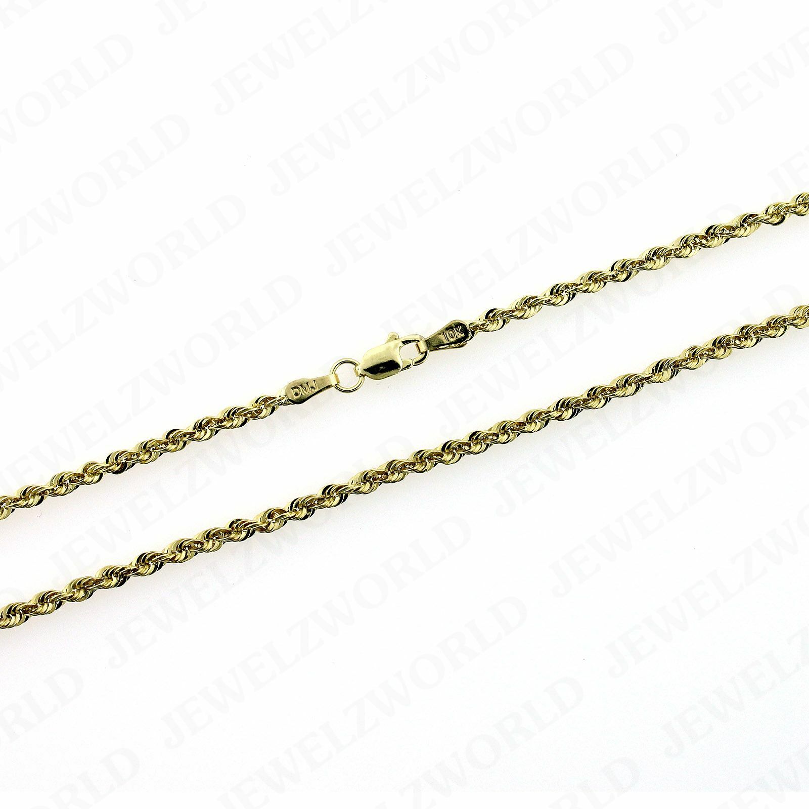 10K Yellow Gold 25mm Diamond Cut Rope Chain Pendant Necklace 1630 G1N