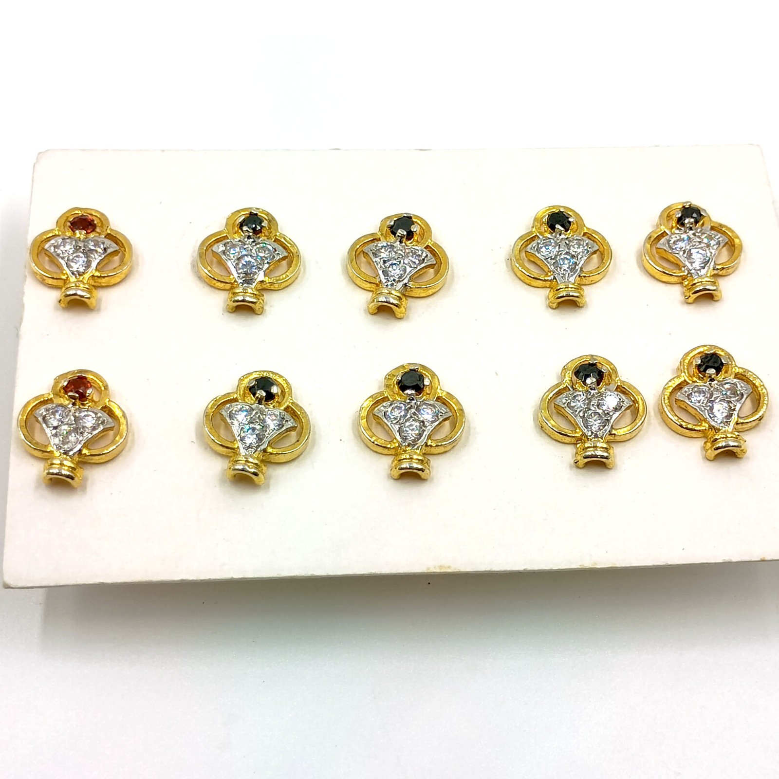 22k Gold Plated CZ Stud Earrings Handmade Traditional South Indian Jewelry