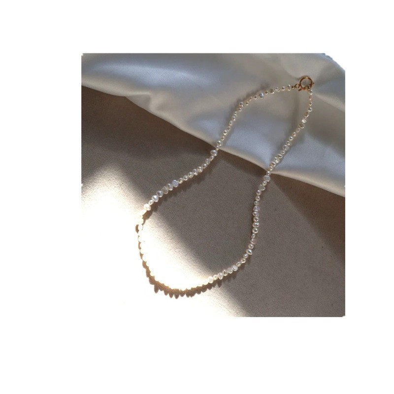 Gold Plated Baroque Pearl Pendant Necklace Shaped Clavicle Chain Jewelry Gift