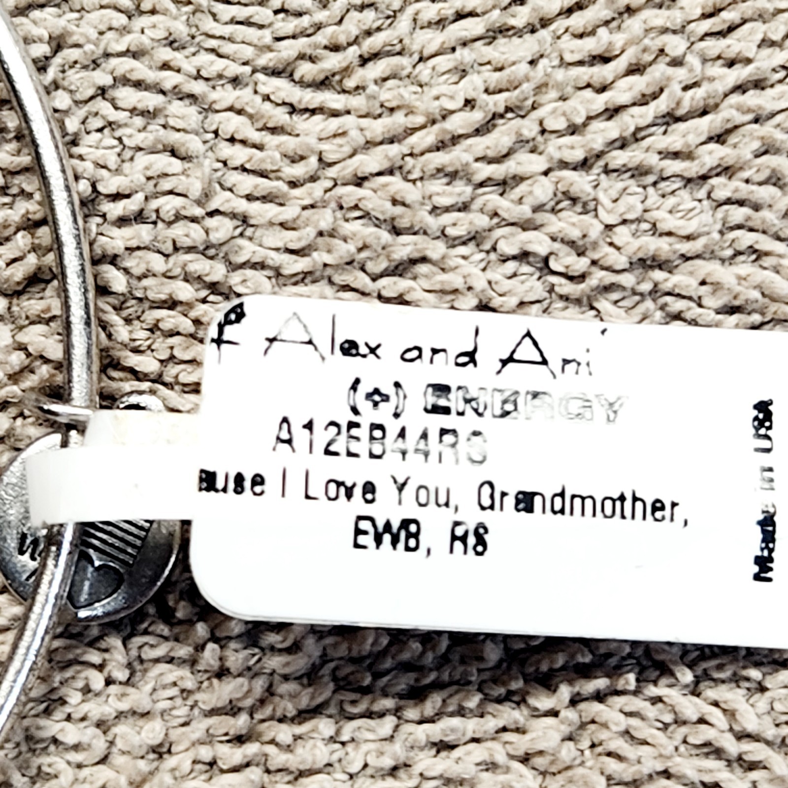Alex And Ani (+) Energy ” Because I Love You” Grandmother Bracelet. Brand New.