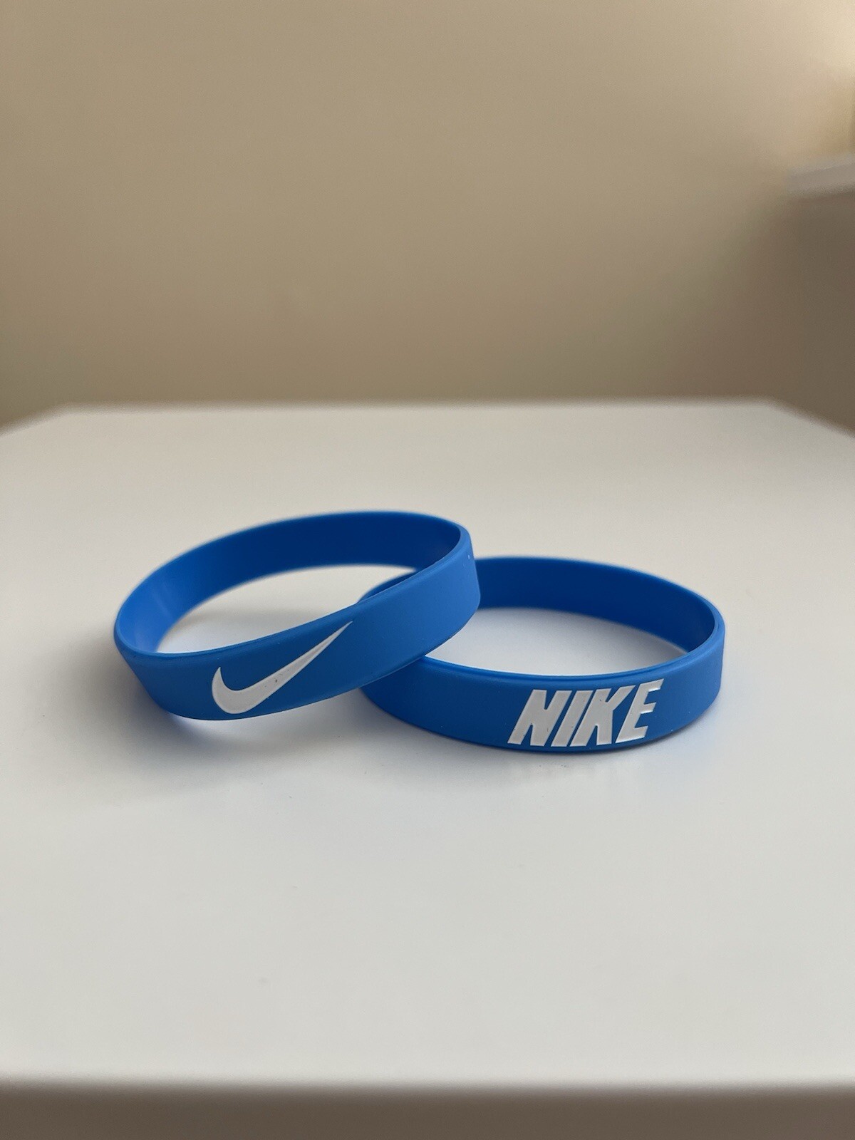 One Nike Silicone Wristband Bracelet / Dark Blue With White