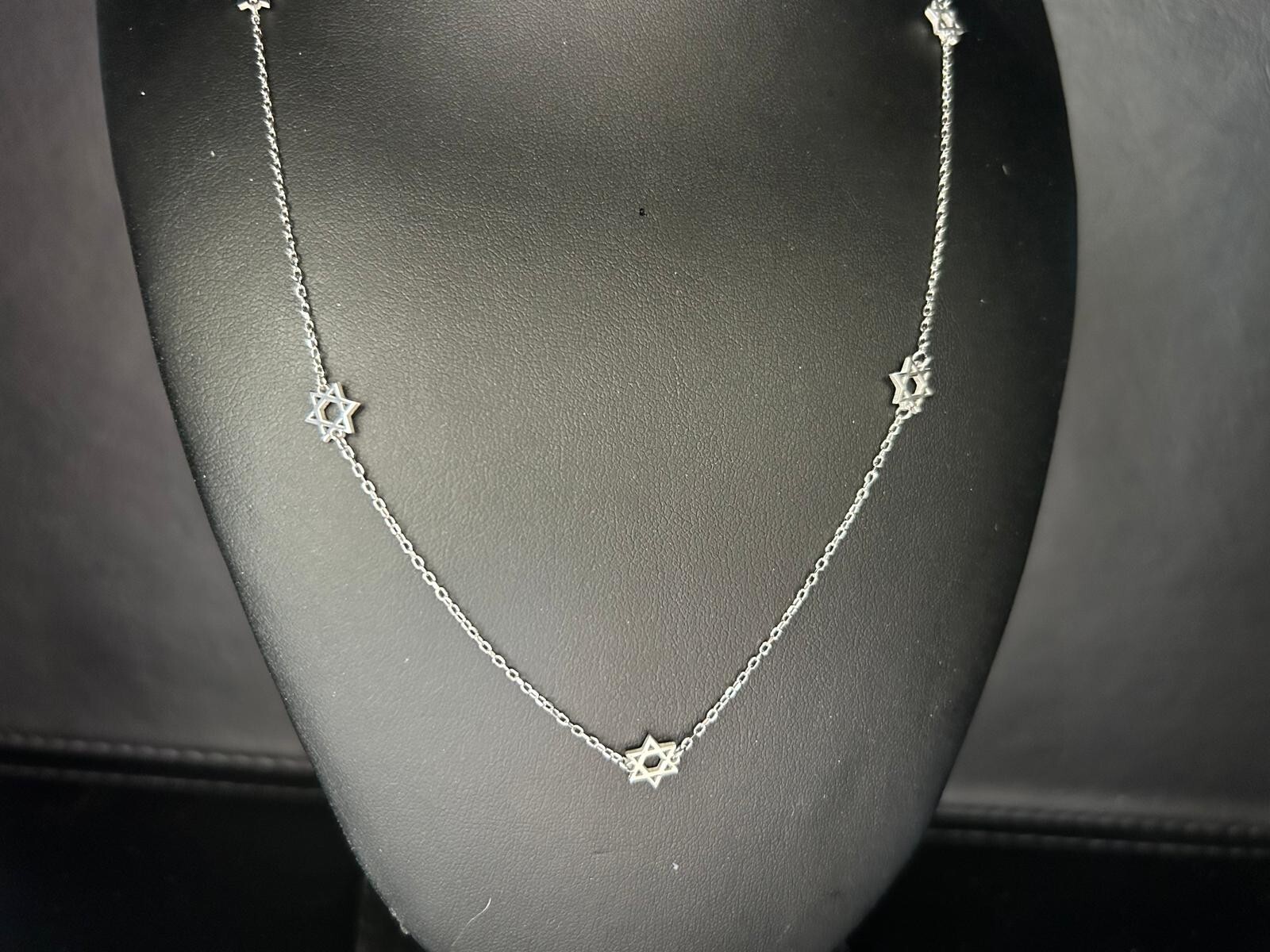 18K Gold 925 Sterling Silver 5 Stars David Necklace Magen David Kabbalah Jewish