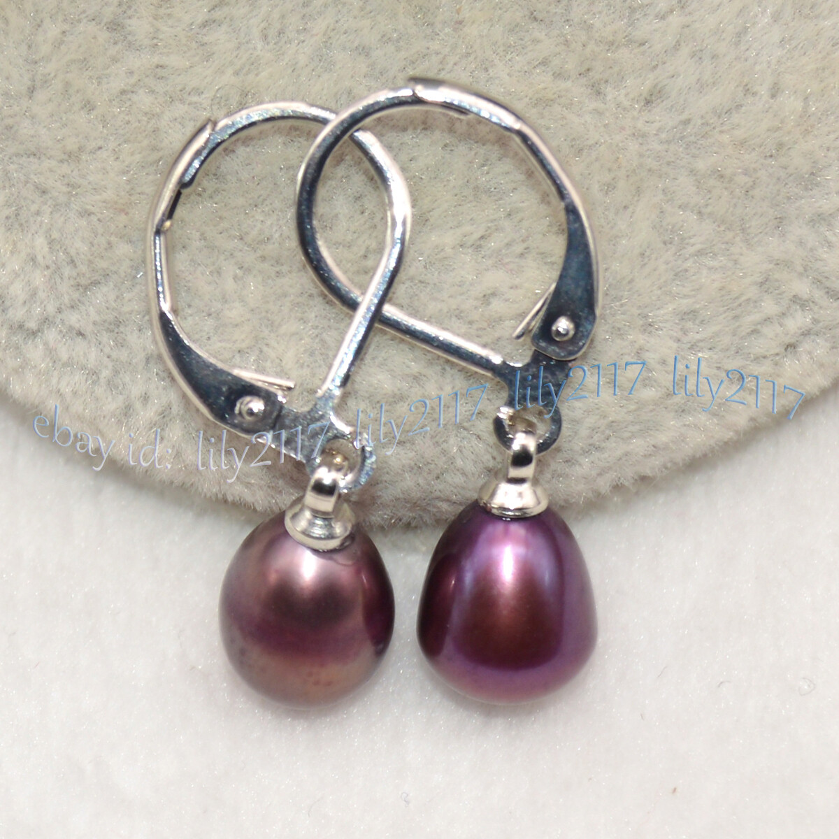 7-8mm Multicolor Natural Freshwater Pearl Drop Dangle Silver Leverback Earrings
