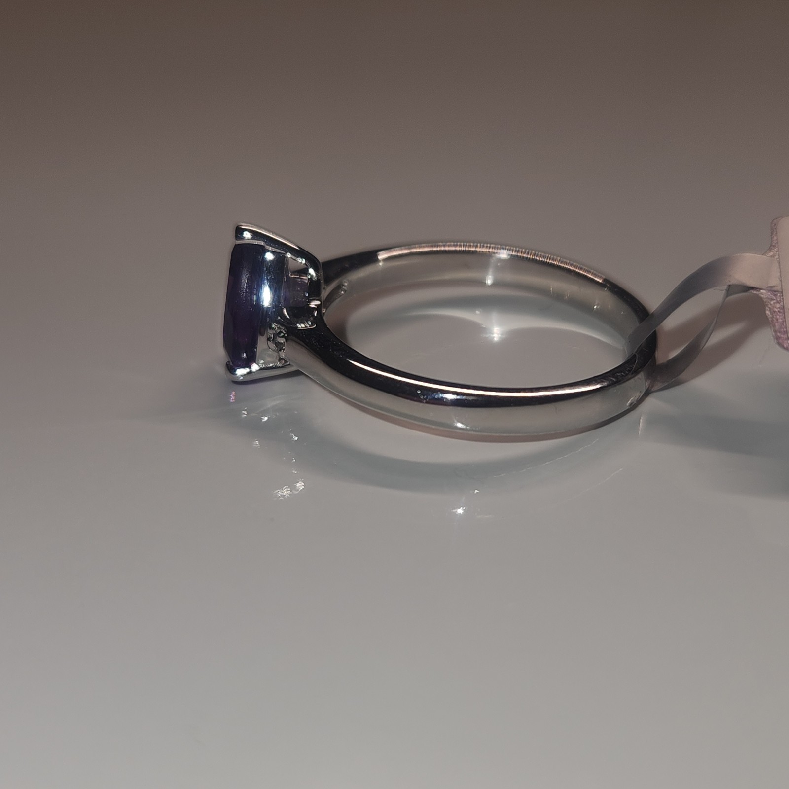 Zambian Amethyst Ring with White Zircon in Sterling Silver 1.05cts