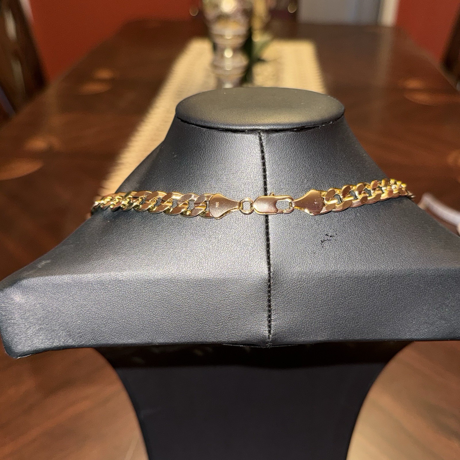 New 30 inch 14Kt Gold Plated Concave Cuban Link Chain w/ Lobster Clasp, No Stone