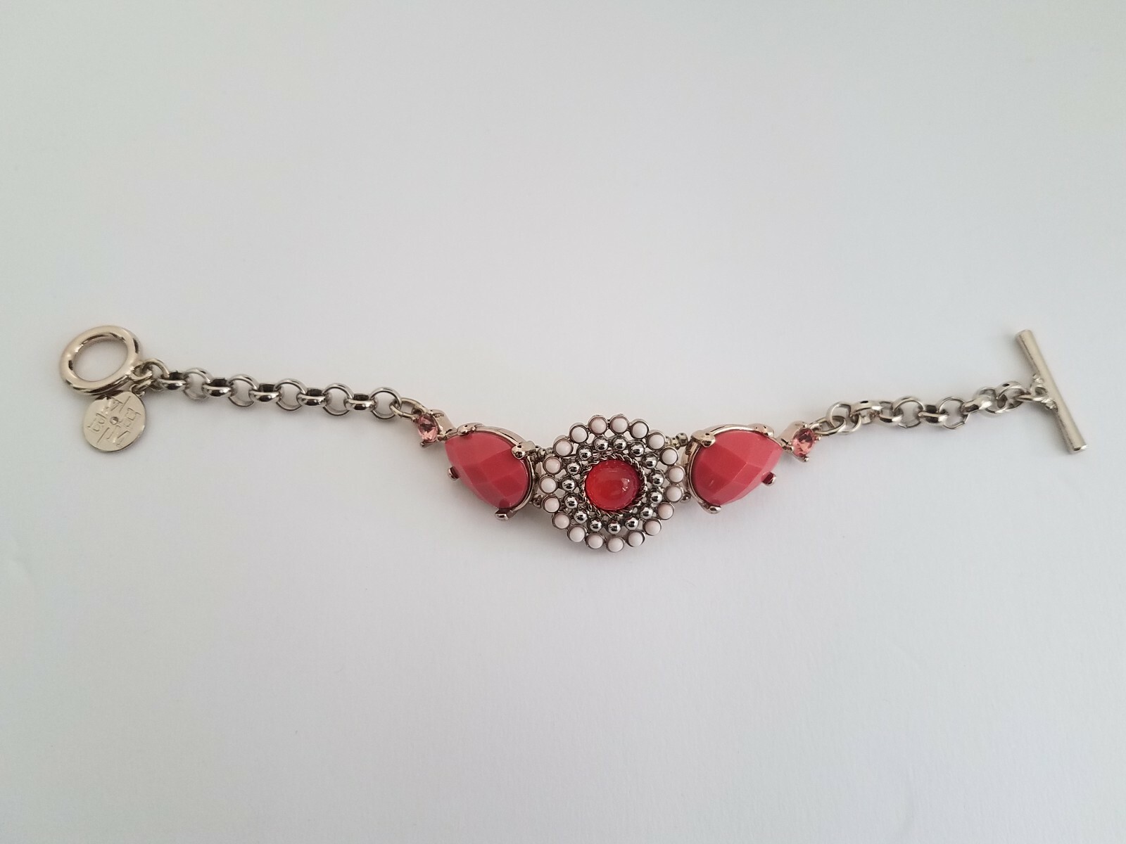 White House Black Market Pink Orange Statement Bracelet