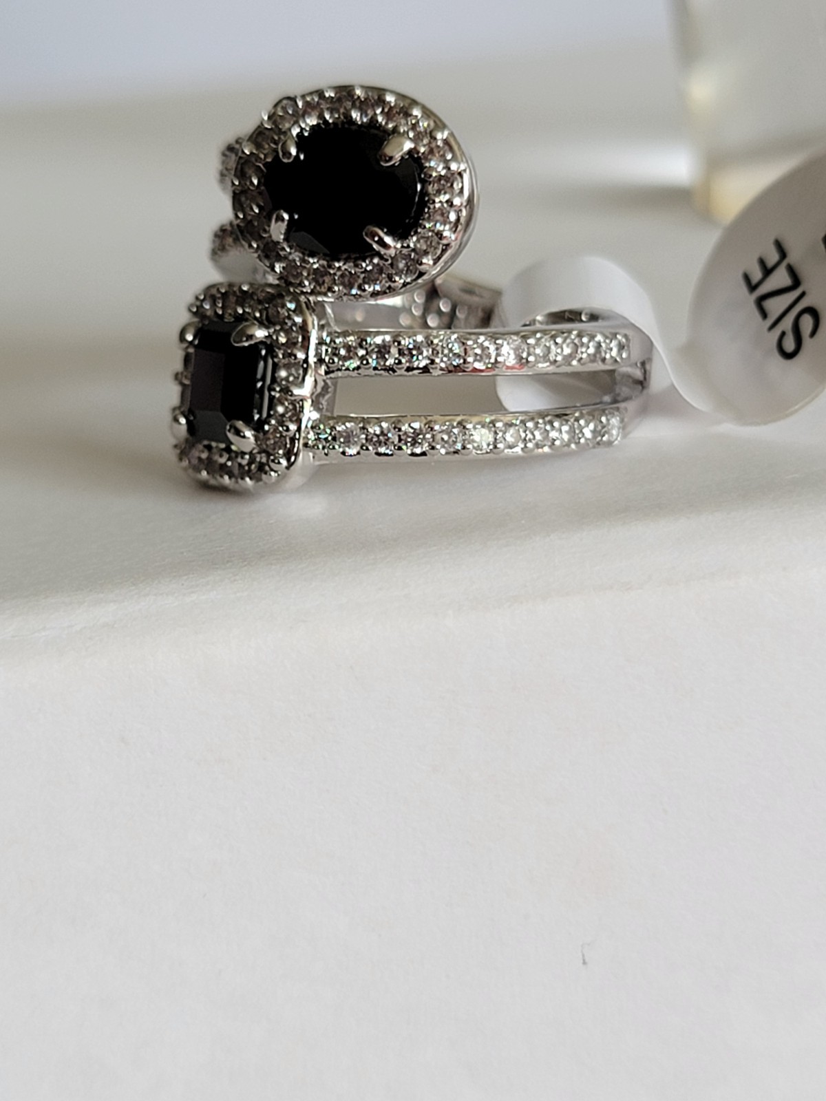 Bomb Party OG, Size 5, All The Shine, Black Onyx CZ, Rhodium Plating