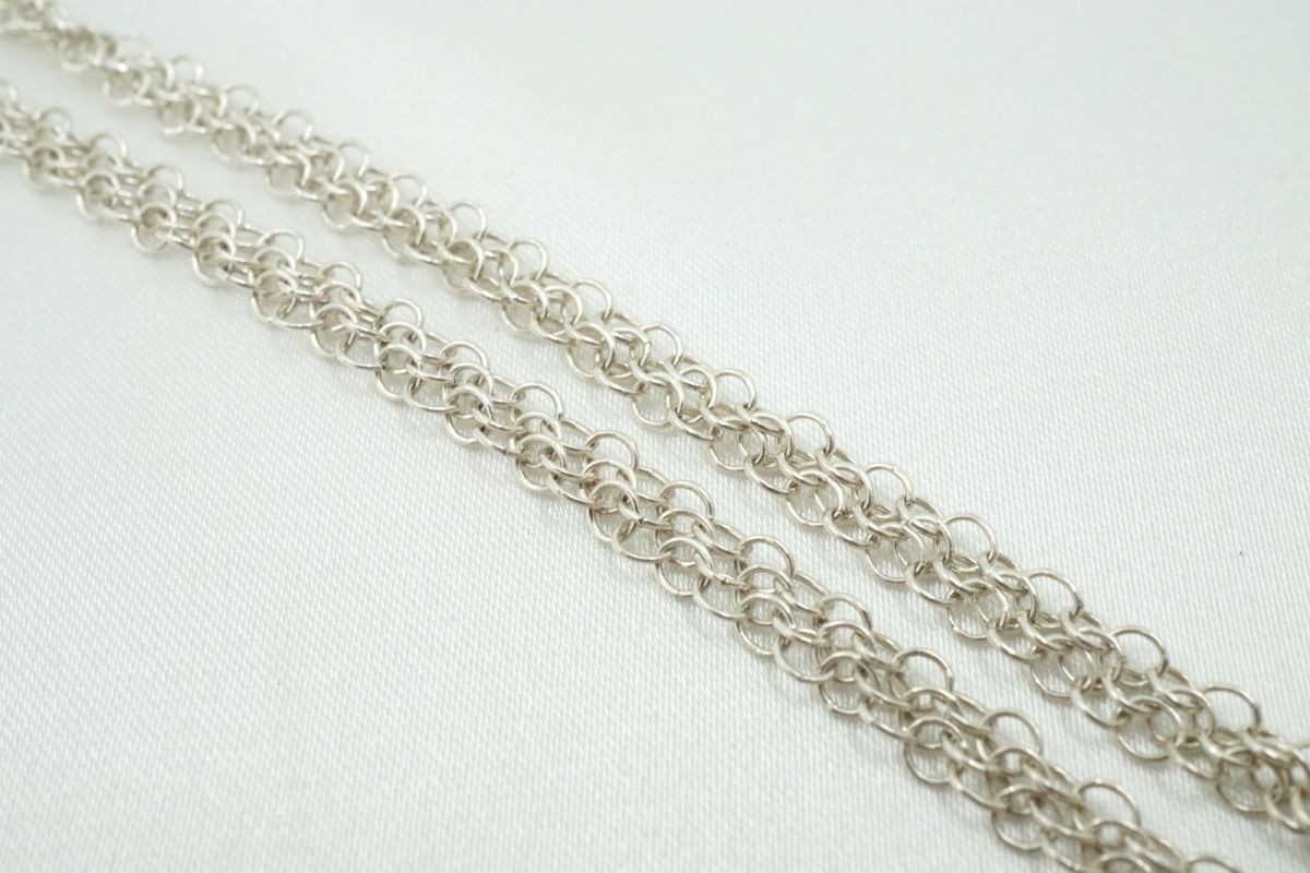TIFFANY & Co. Mesh Collection Long Necklace Elsa Peretti 9.1g SV925 Silver 6805j