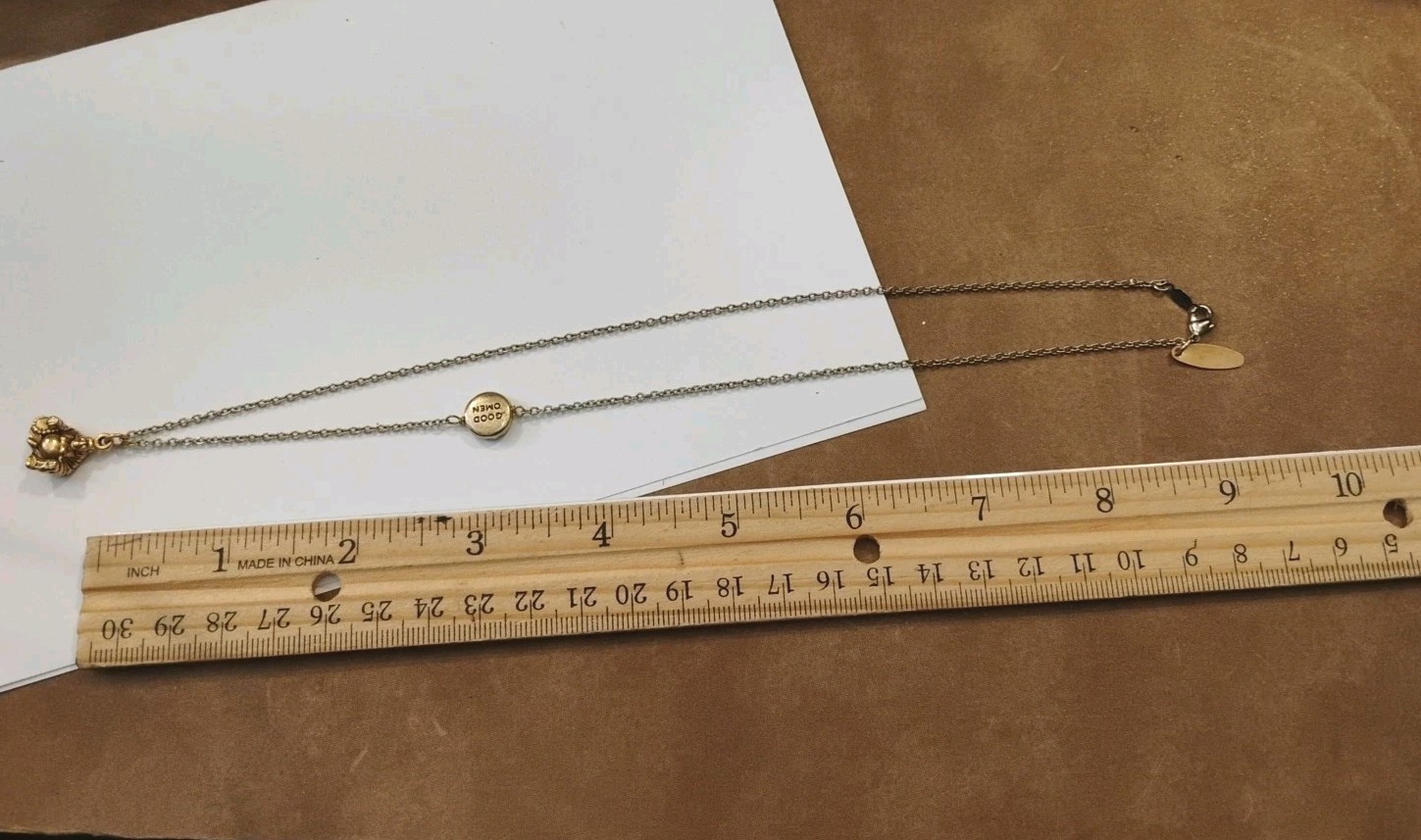 Designer Golden LEILA Good Omen Budda Charm Chain 18″ Necklace!