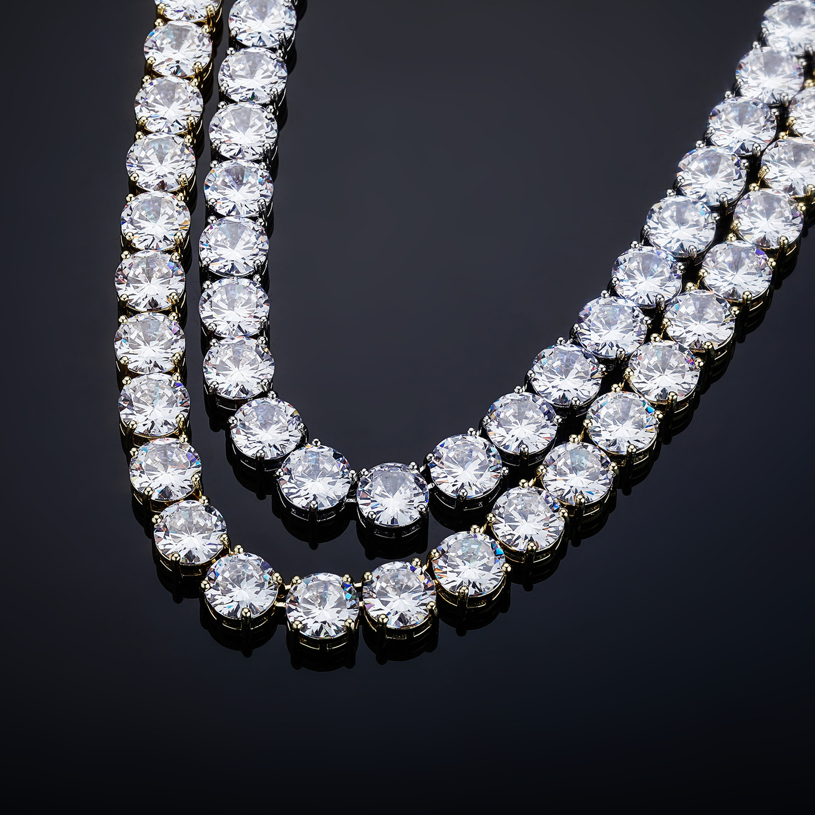 Hip Hop 10mm Tennis Chain Necklace Bracelets TopBling Cubic Zirconia Jewelry