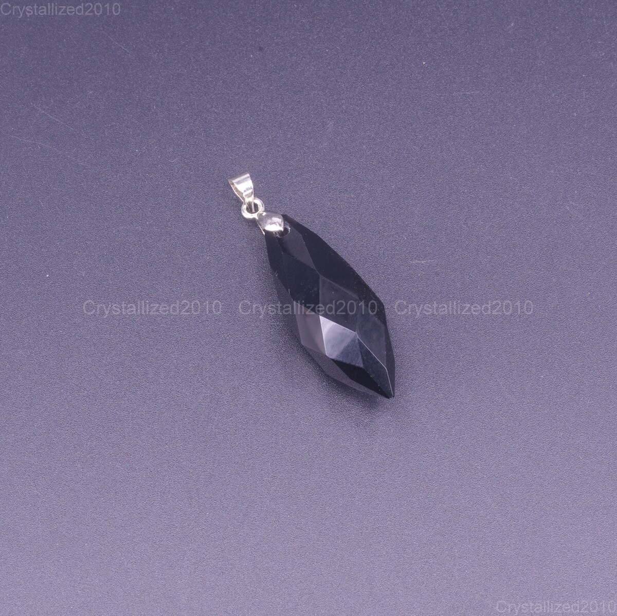 Natural Gemstone Faceted Drop Reiki Chakra Healing Pendant Beads Silver 11x35mm