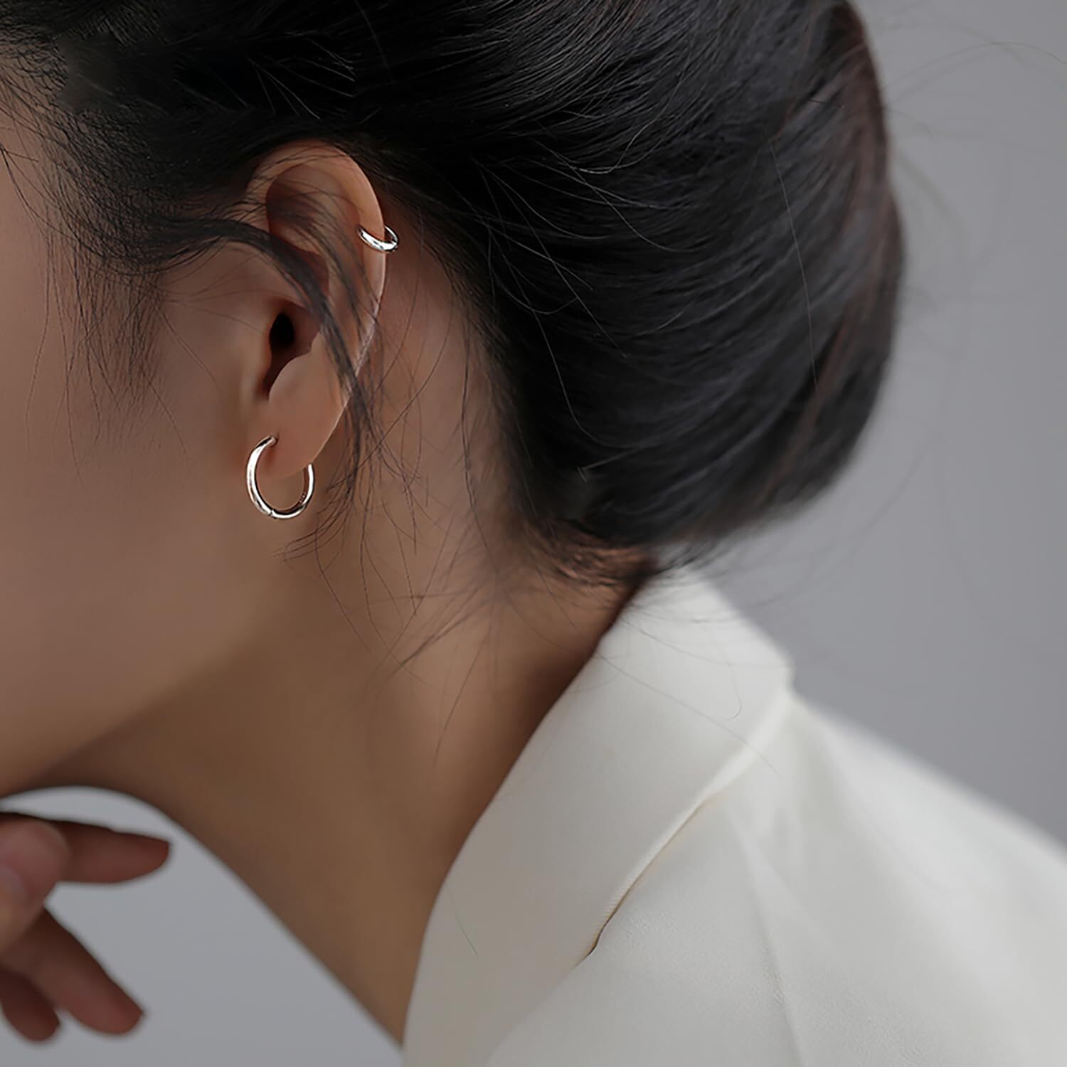 1 Pair 925 Sterling Silver Hoop Earrings 20G Helix Conch Tragus Piercing Jewelry
