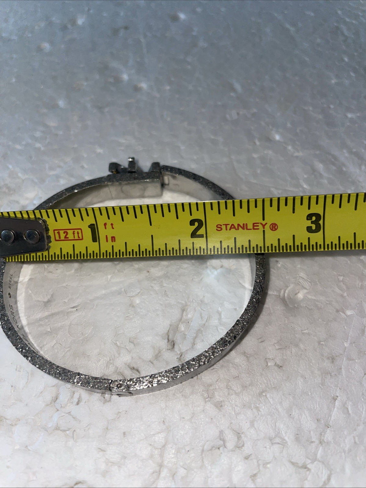 Michael Kors MK Logo Silver COLOR Bangle Bracelet With Crystals