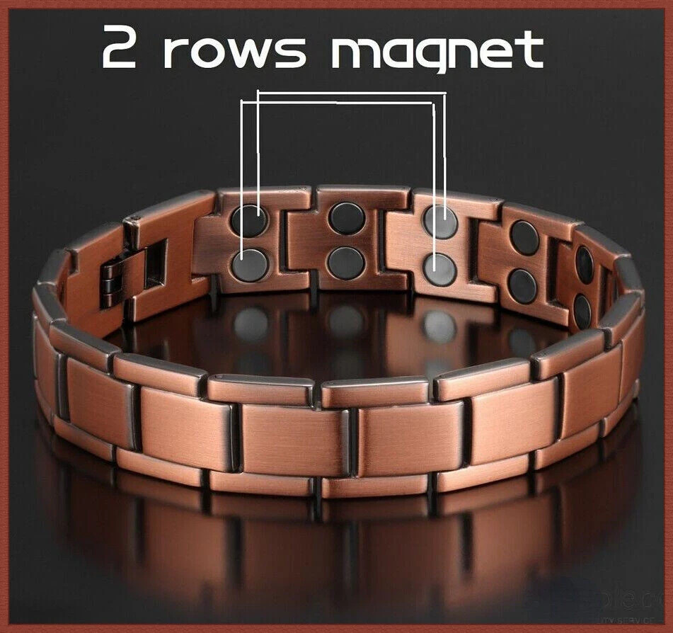 Men’s Bracelet Magnetic Therapy Arthritis Pain Relief Pure Solid Copper Bangle