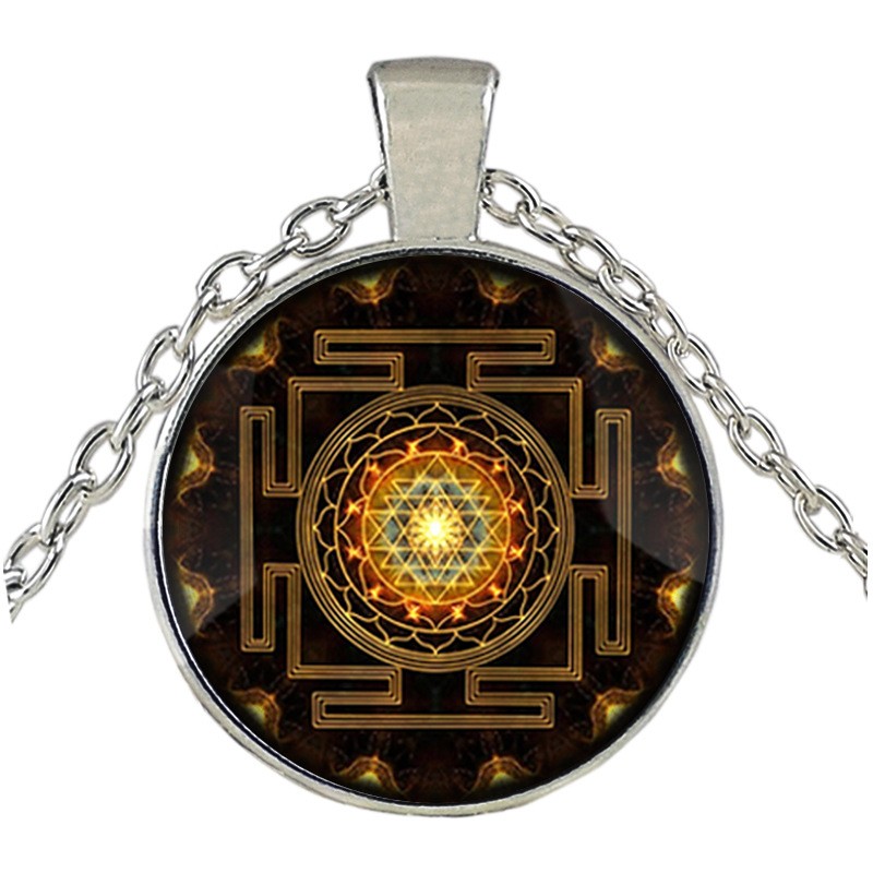 Sacred Sri Lanka Yantra Time Gem Pendant Necklace Jewelry Gift for Women