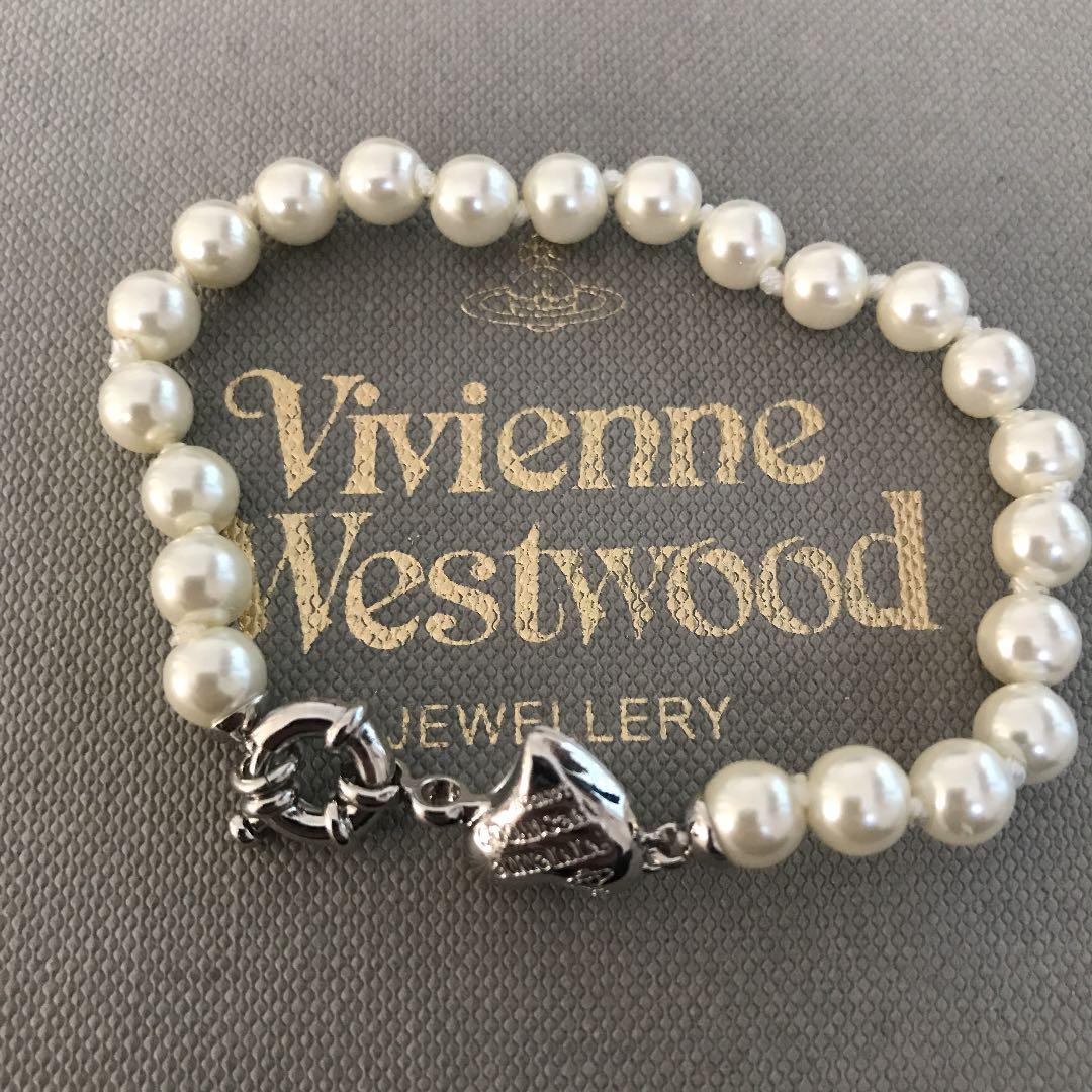 Vivienne Westwood Bracelet Pearl Heart Silver NO BOX [EJ921