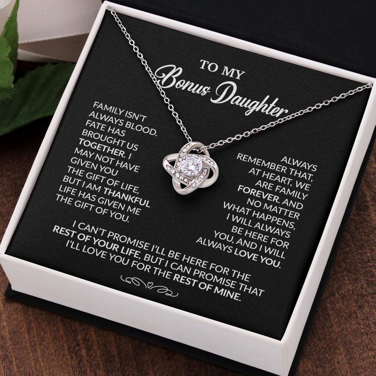 To My Bonus Daughter Necklace, Gift for Bonus Daughter, Step Daughter Birthday