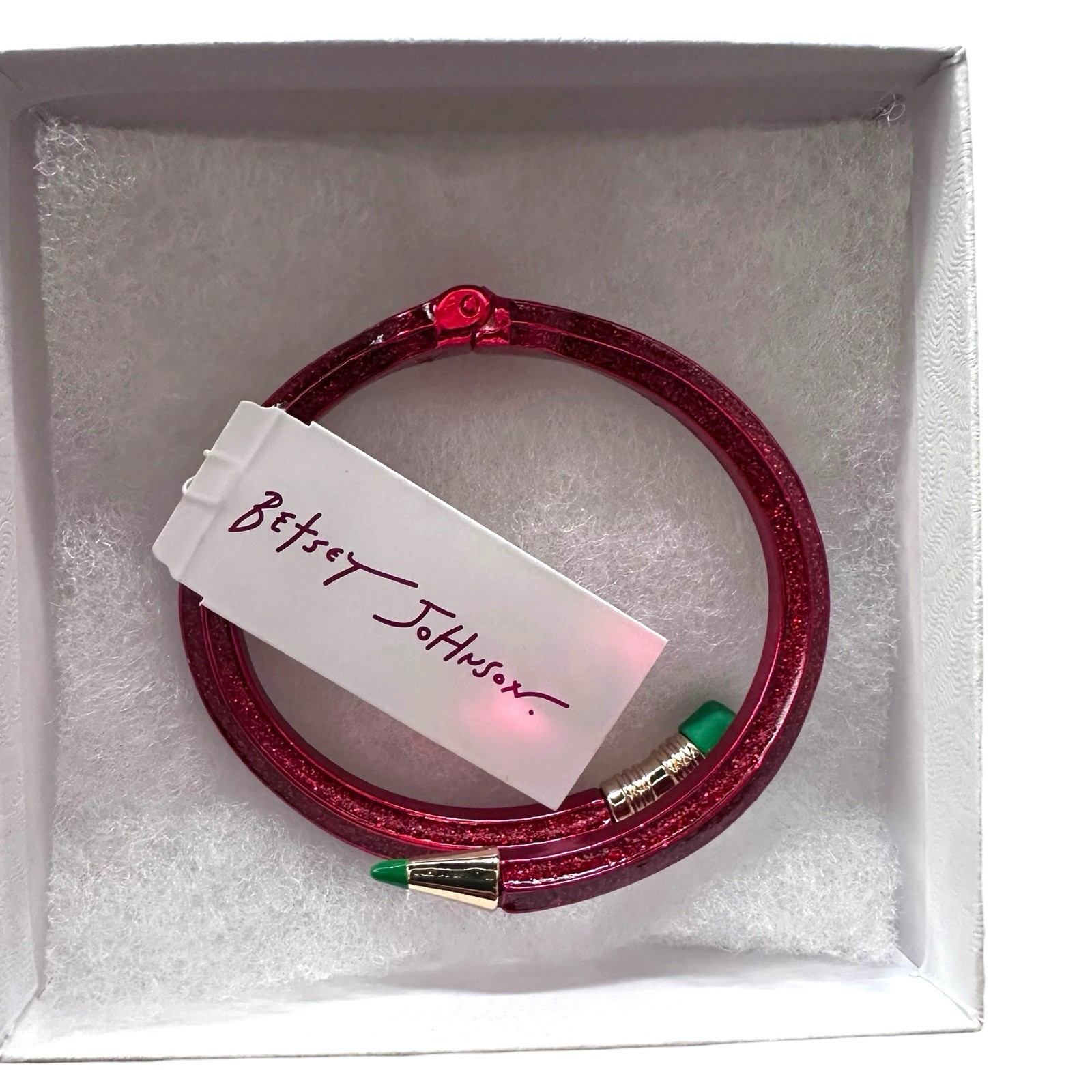 Betsey Johnson Open Hinge Enamel Pencil Bangle Bracelet