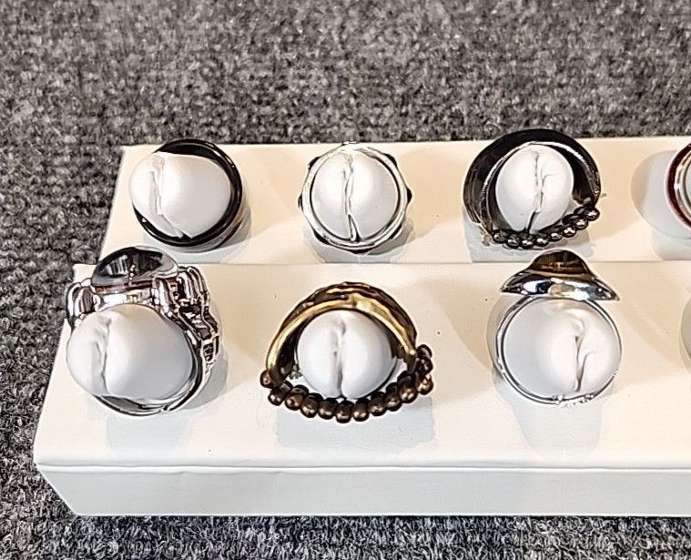 Jewelry 12 Rings Gothic Theme Adjusts Sized Stretch Lot #188 See Description