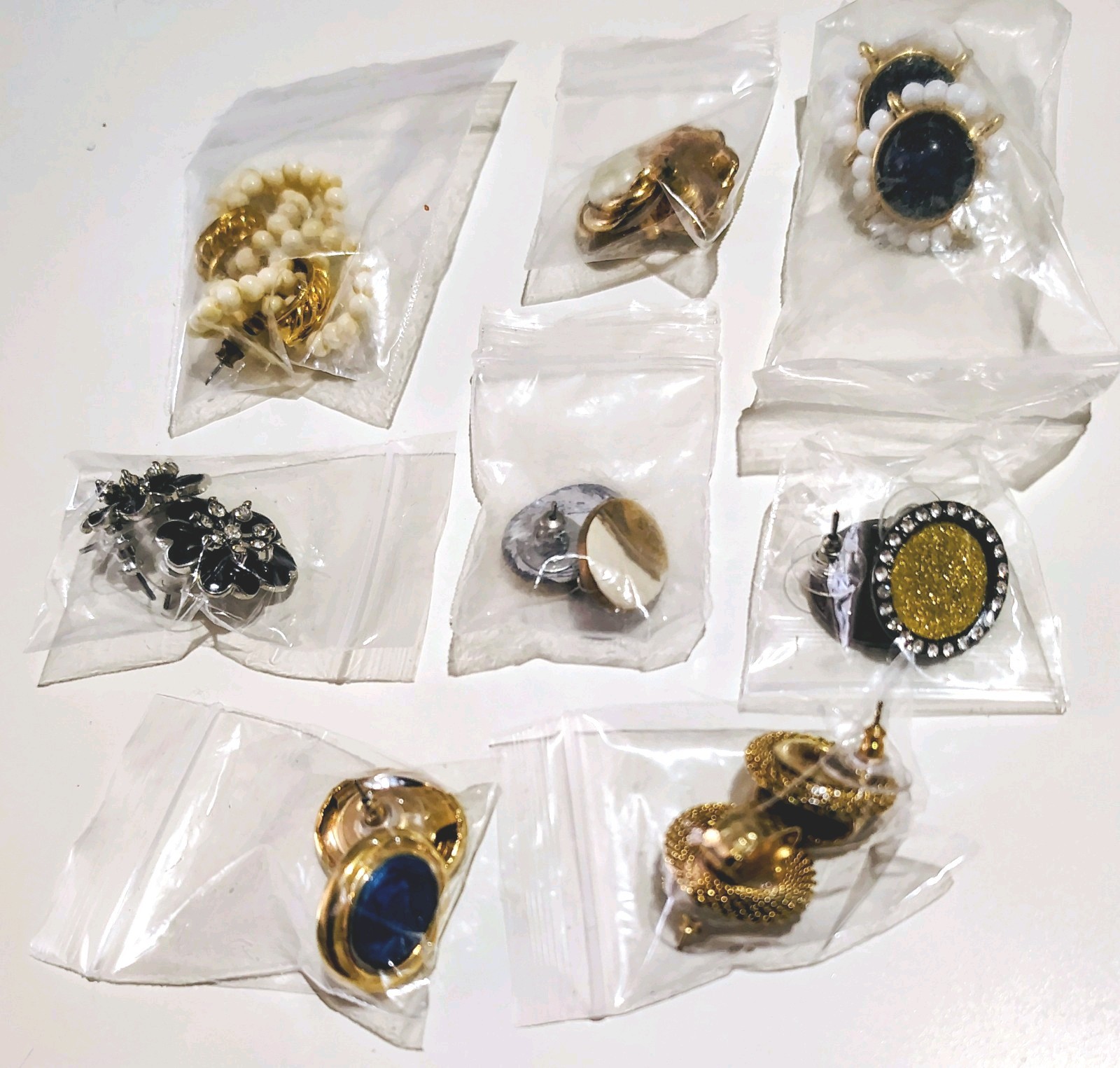 Pre-Owned Fashion Jewelry 8 Pair Pierced Earring Bundle Lot #05