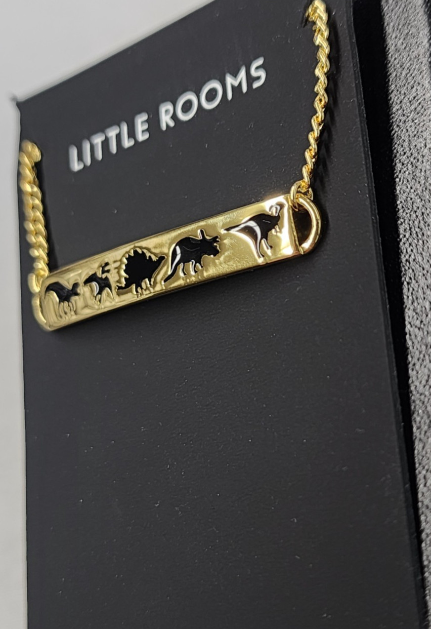 Little Rooms 18K Gold Plated Dinosaur Trail Bracelet 6″+2″