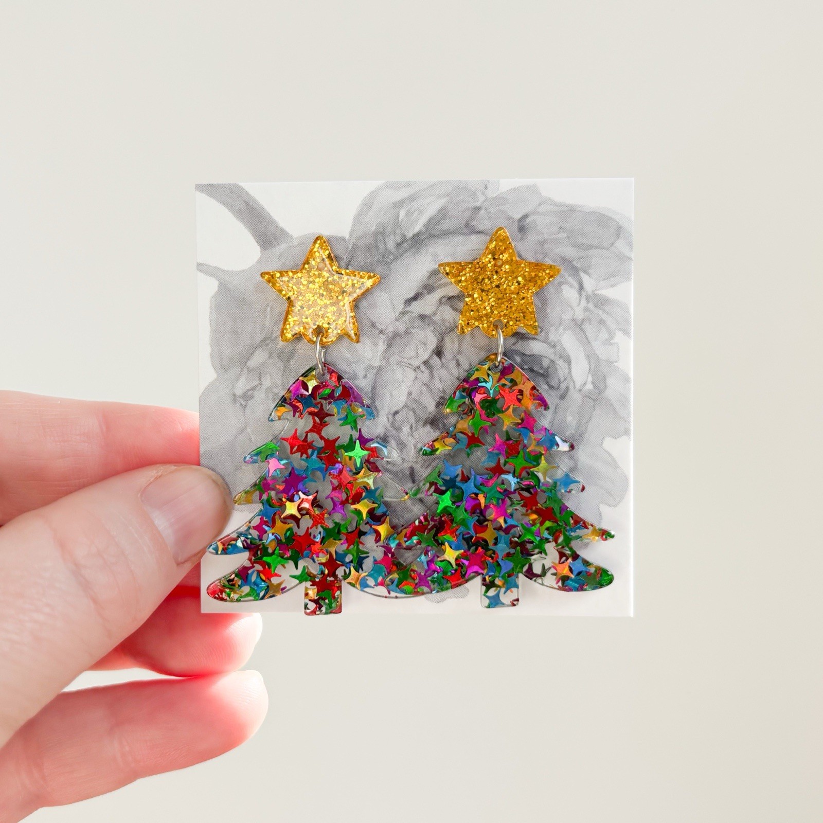 Christmas Tree Earrings Multicolor Christmas Jewelry Nostalgia