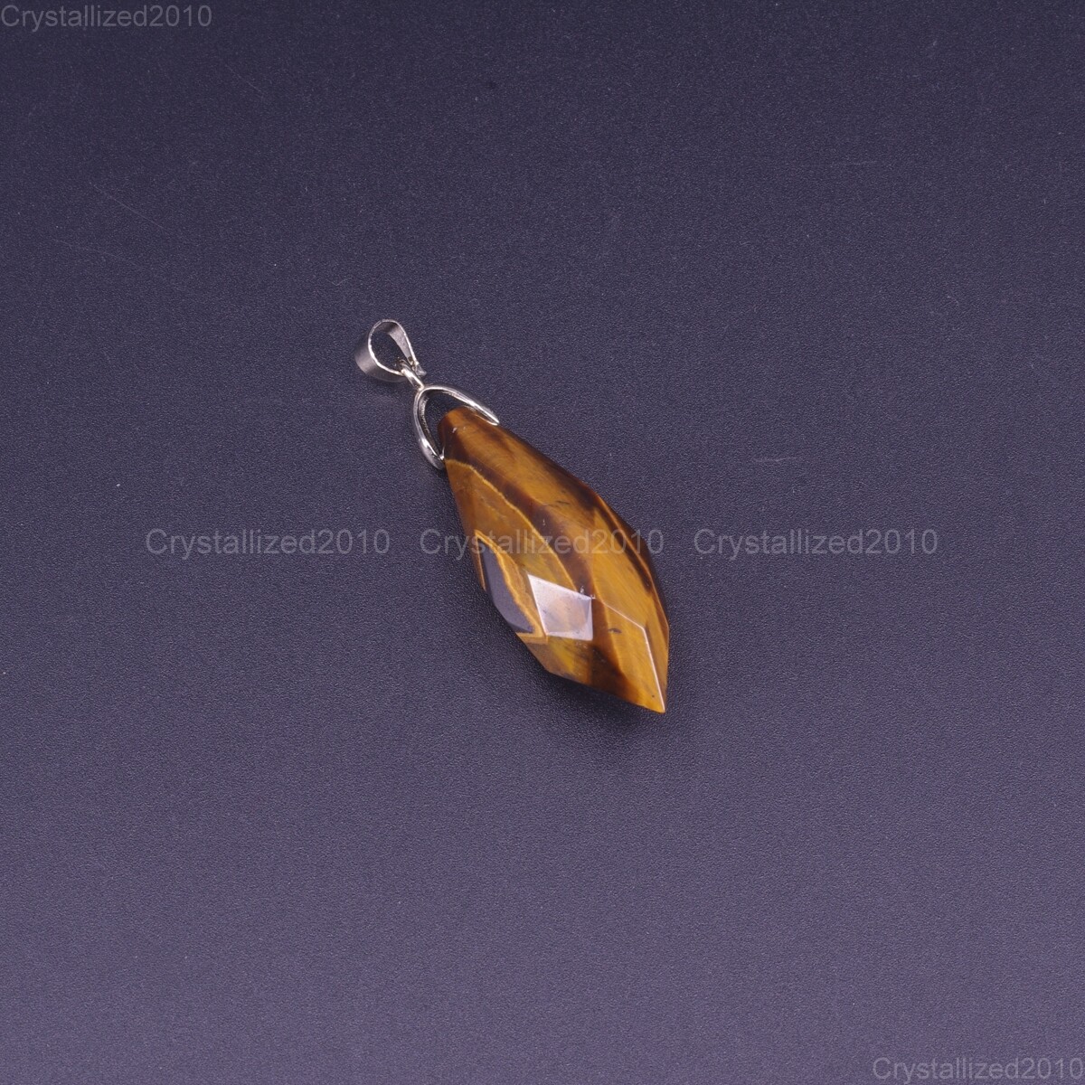 Natural Gemstone Faceted Drop Reiki Chakra Healing Pendant Beads Silver 11x35mm
