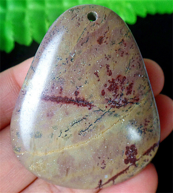 47x39x7mm Natural Brown Red Chohua Jasper Reiki Bell Pendant Bead BQ63839