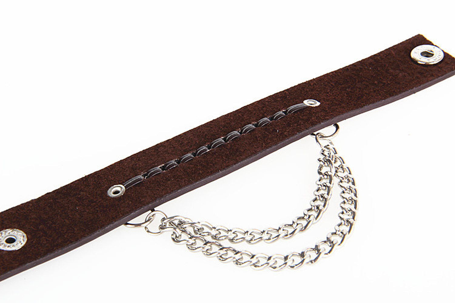 Punk Alloy Rivet Bracelet Bullet Wristband Chain Leather Cuff Bracelet Best Gift