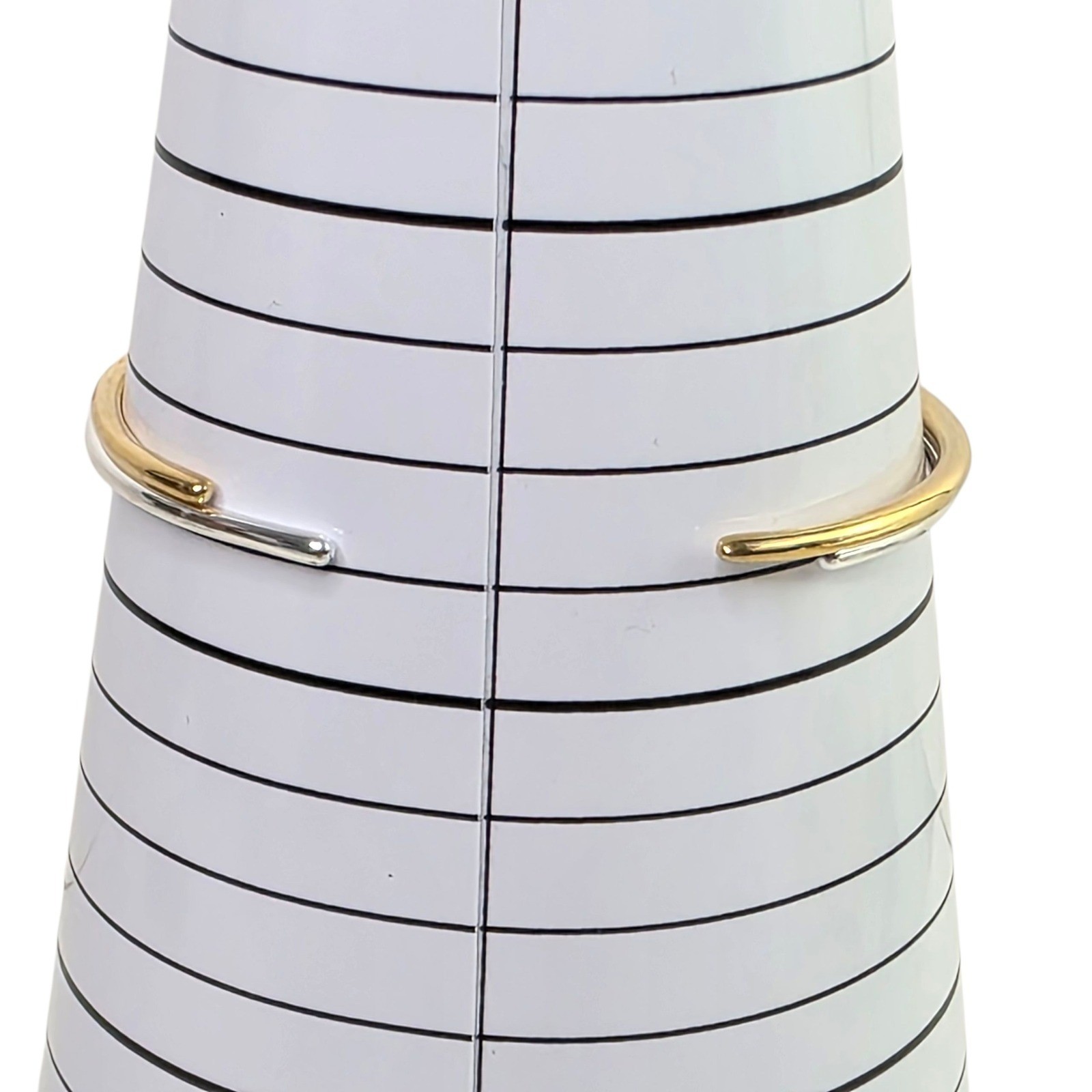 Sparkle Stackable Open Cuff Bracelets Two Tone Gold Silver Tone 7″ Dressy