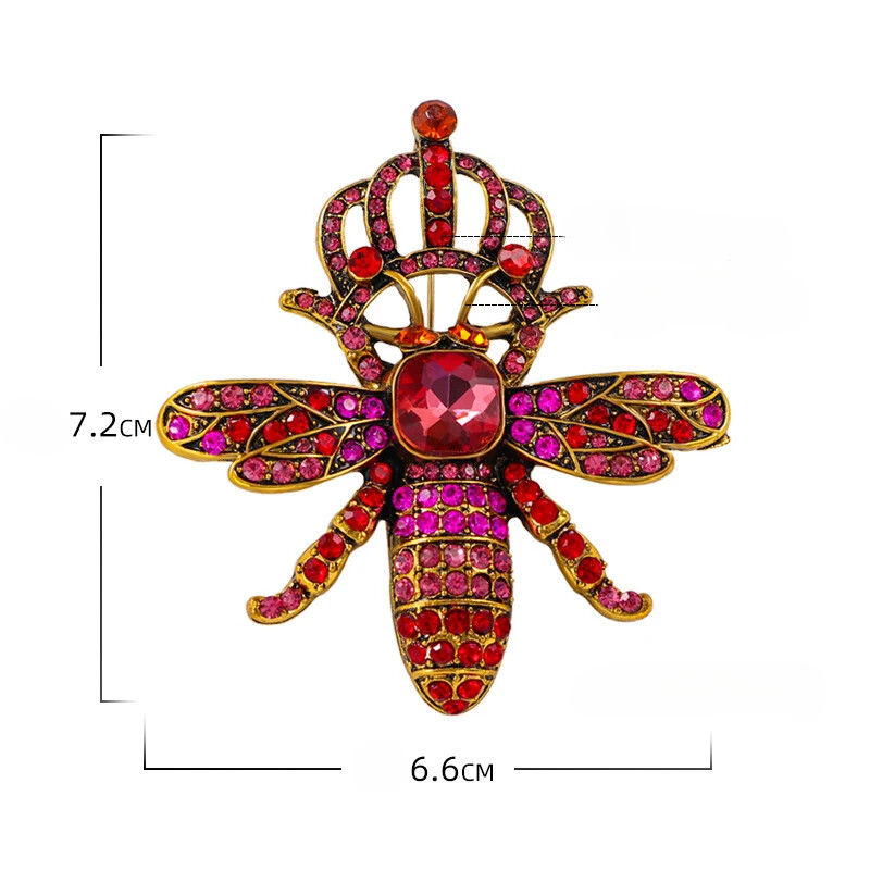 women insect brooch fashion crystal crown bee pins jewelry