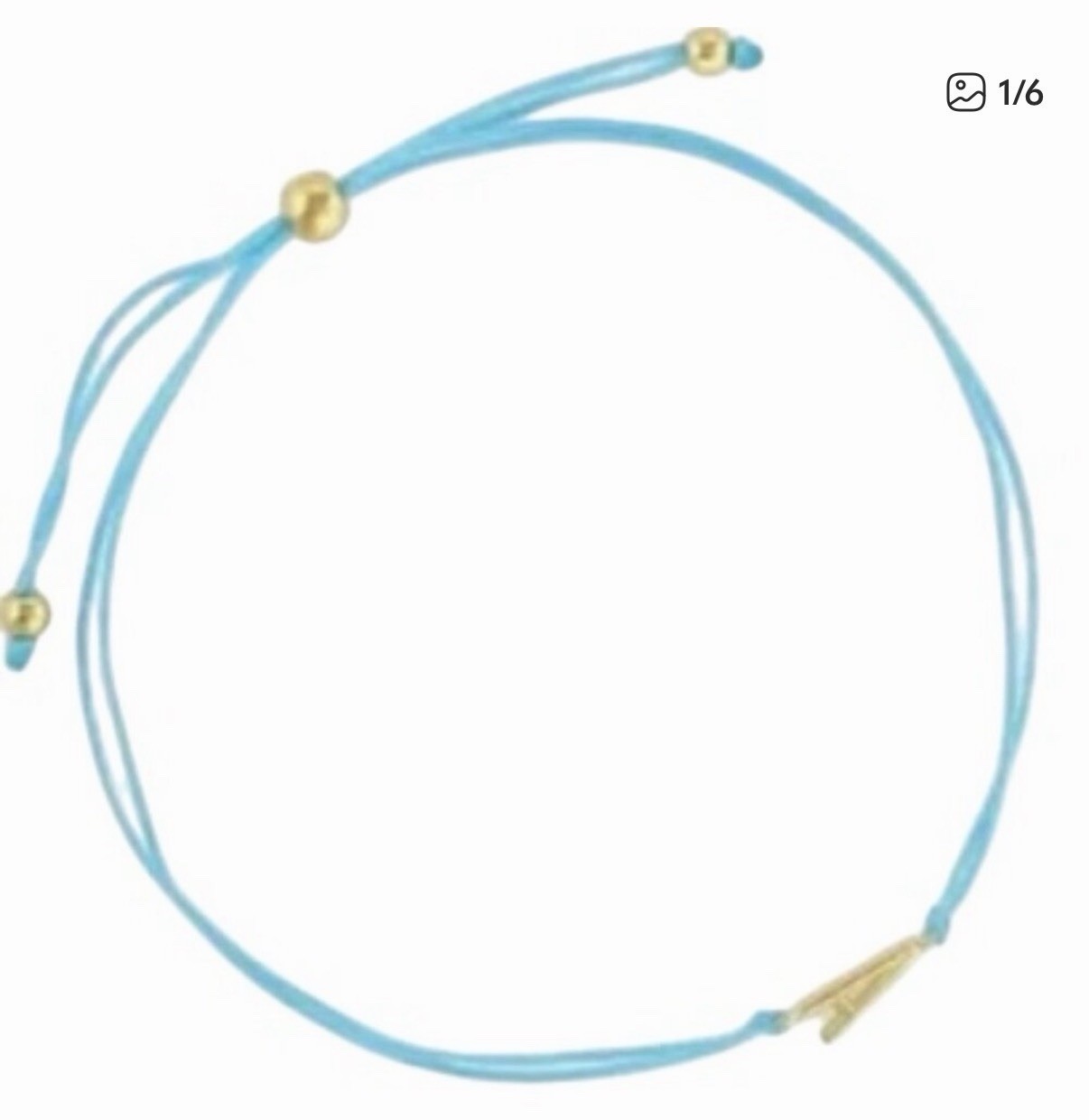 Gorjana Prism Alphabet Aqua String Bracelet Gold Plated Letter A