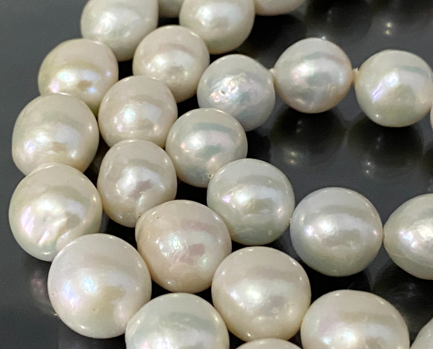 Large White Pearl Single-Strand Necklace 84cm Long 12 – 13mm