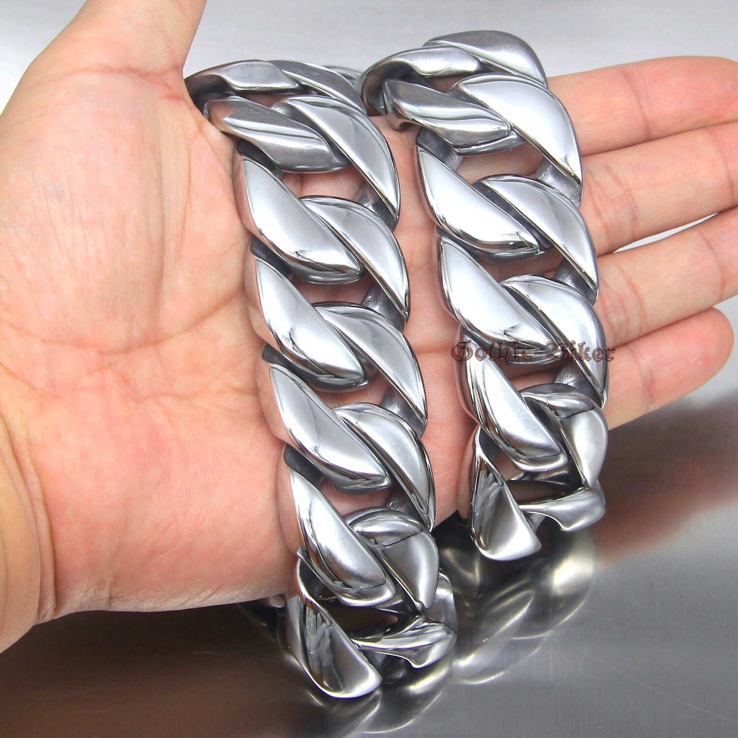 Men’s Super Heavy 316L Stainless Steel Curb Cuban Link Chain Necklace Bracelet