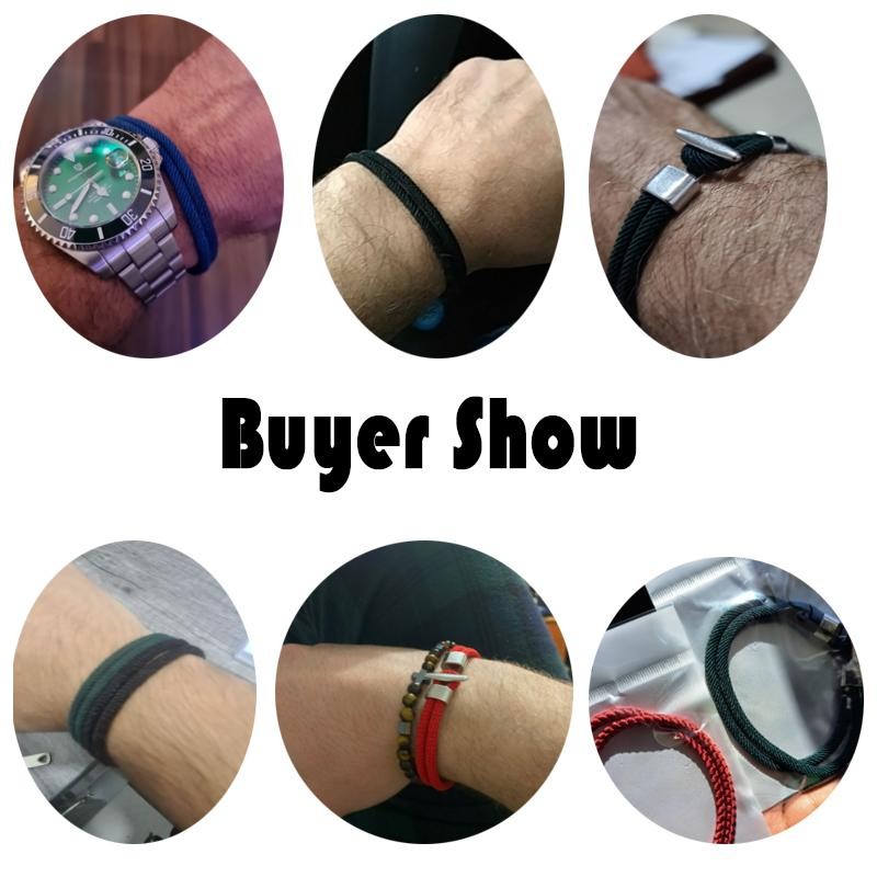 NEW Men’s Rope Bracelet Viking Punk Hiphop Outdoor Camping Jewelry