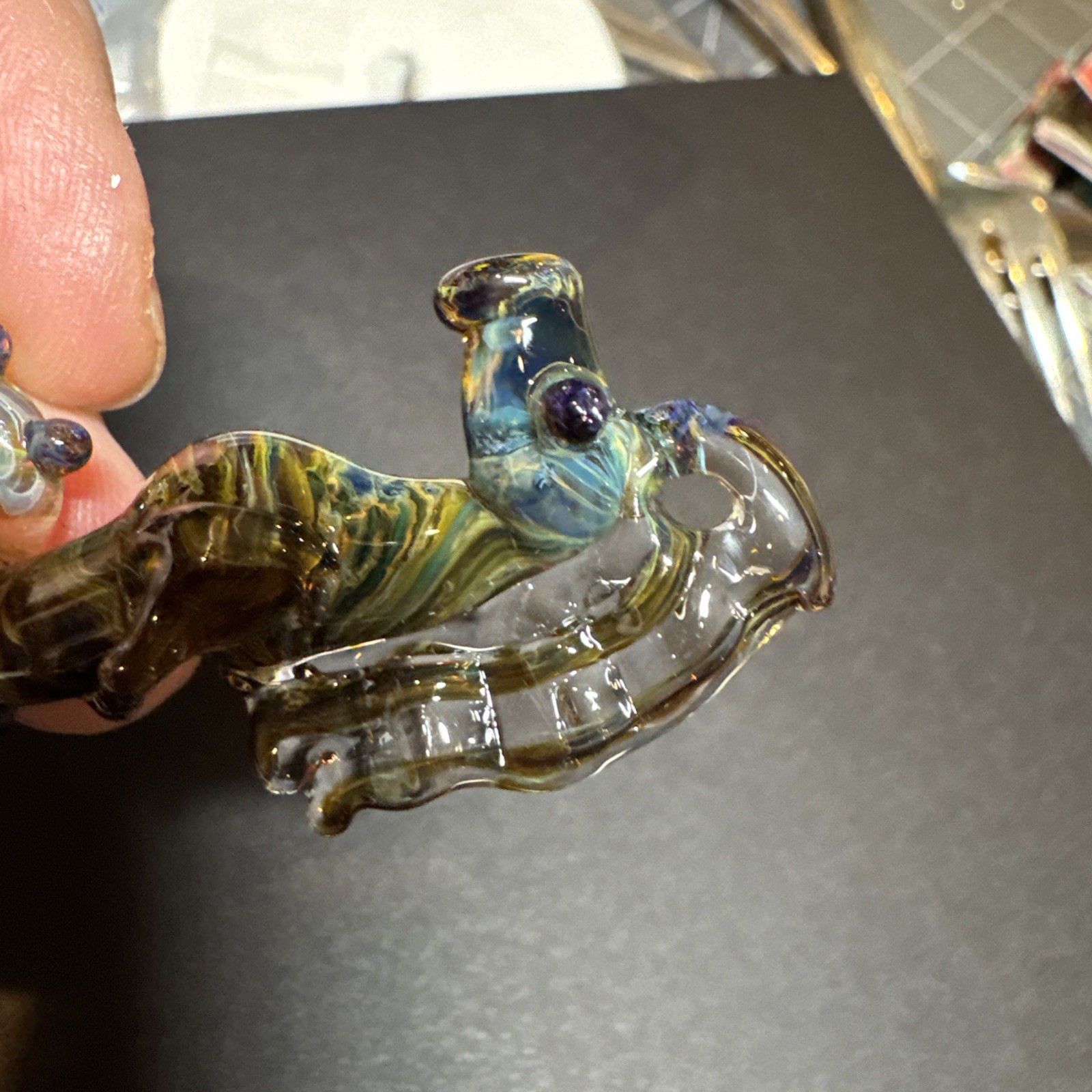 Lampwork Murano Art Glass Sea Horse Pendant, set of 3 brand new. Artisan made