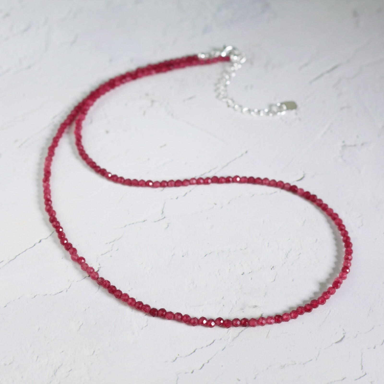 Red Spinel Choker Delicate Stone Beads Necklace Spinel Crystal Dainty Choker