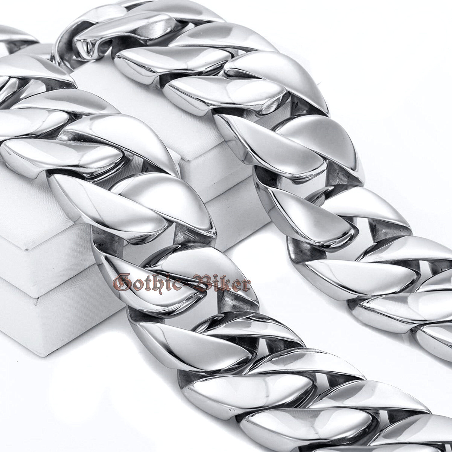 Men’s Super Heavy 316L Stainless Steel Curb Cuban Link Chain Necklace Bracelet