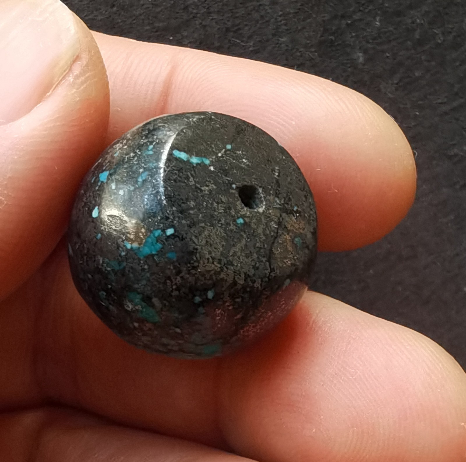 13.1g,barrel tube Genuine natural brown blue Hubei Turquoise stone pendant loose