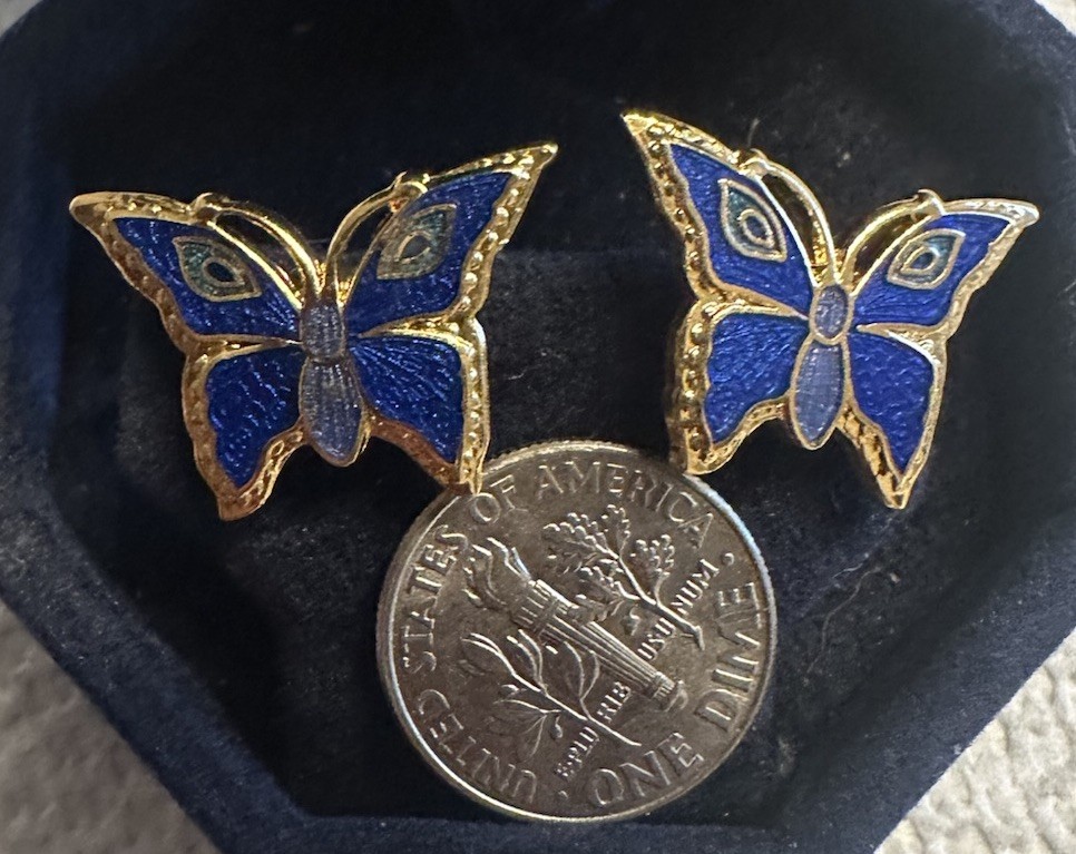 Lot of 2 Pairs of vintage cloisonné Earrings