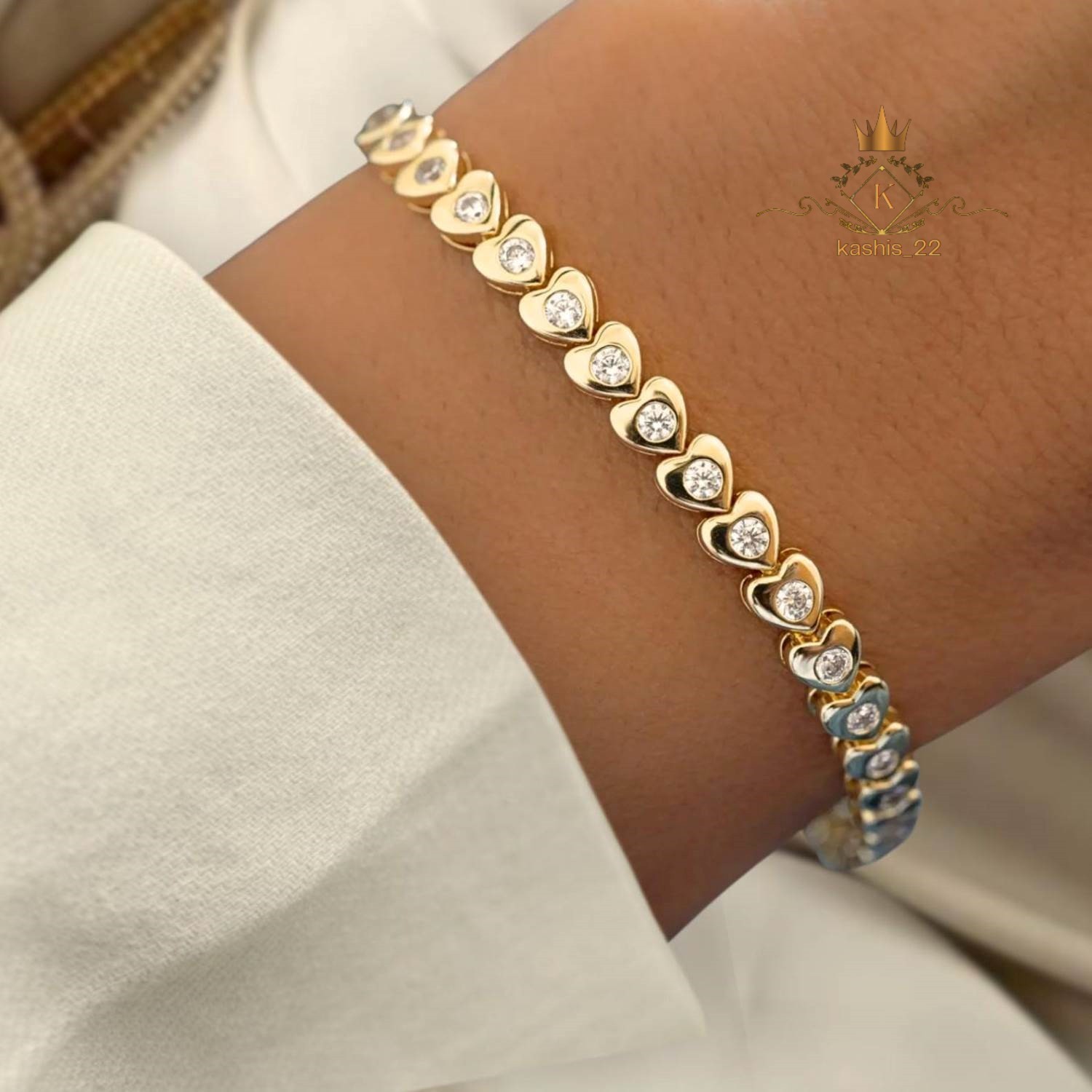 Solid 14K Yellow Gold 7 ‘Inch Long Tennis Bracelet 7 Carat Round Cut For Wedding