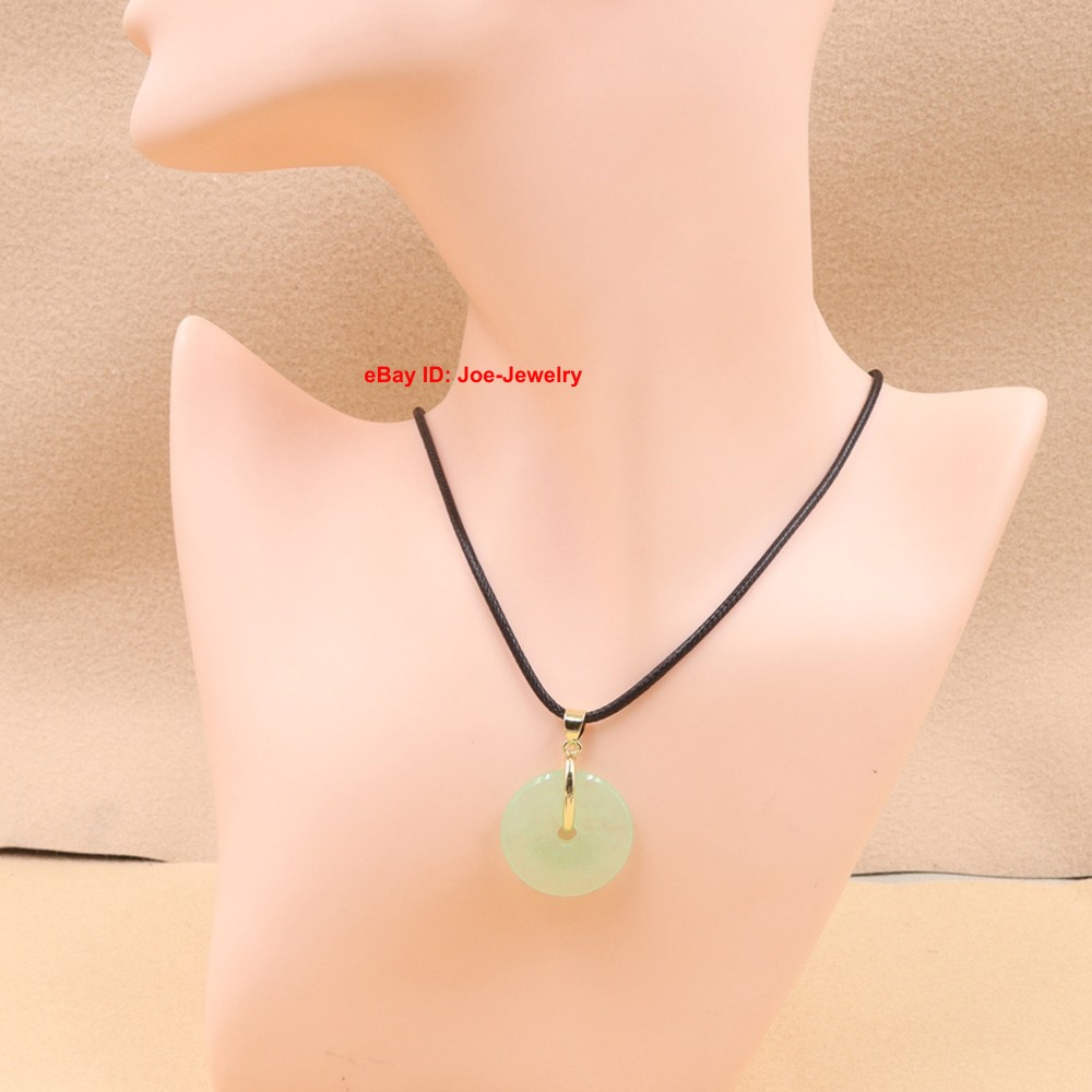 NEW Yellow GP Alloy Pendant Heated Light Green Jade Safe Circle – Lucky Amulet
