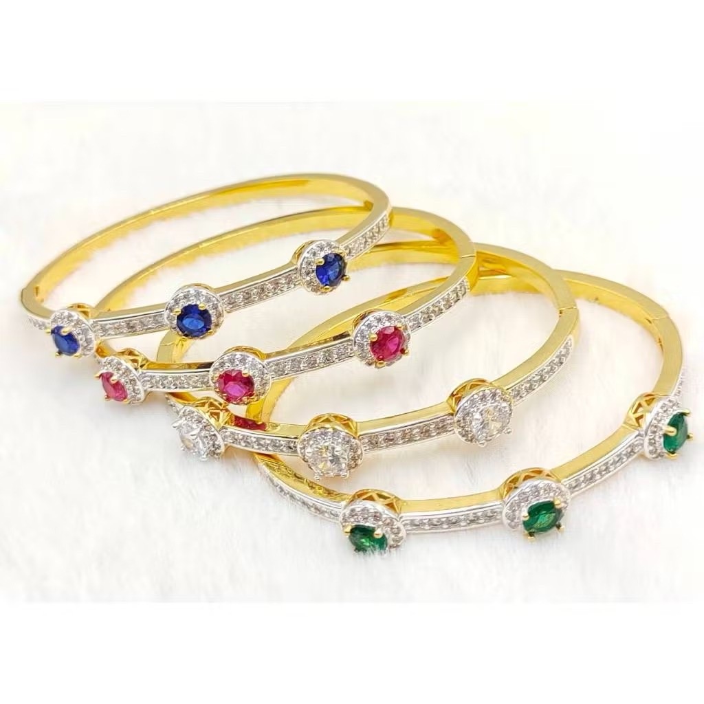 18K 22K 23K 24K THAI BAHT YELLOW GOLD JEWELRY BANGLE BRACELET 7in