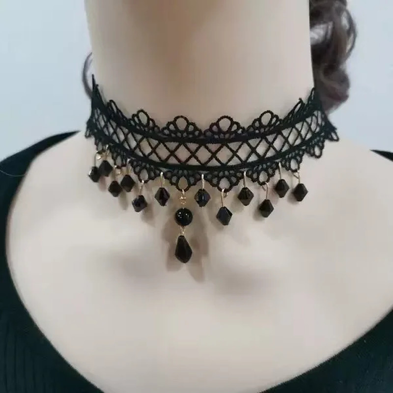 Lady Chokers Leaf Tassel Women Neck Jewelry Accessory Girl Lace Gothic Vintage S