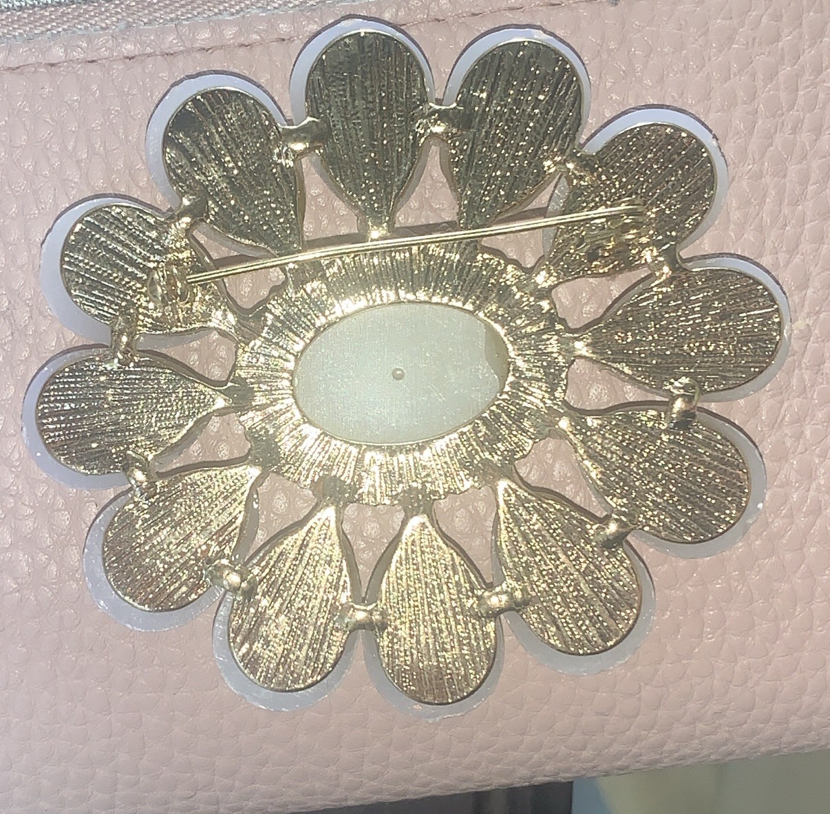 Vintage White Faux Pearl & Rhinestone Brooch