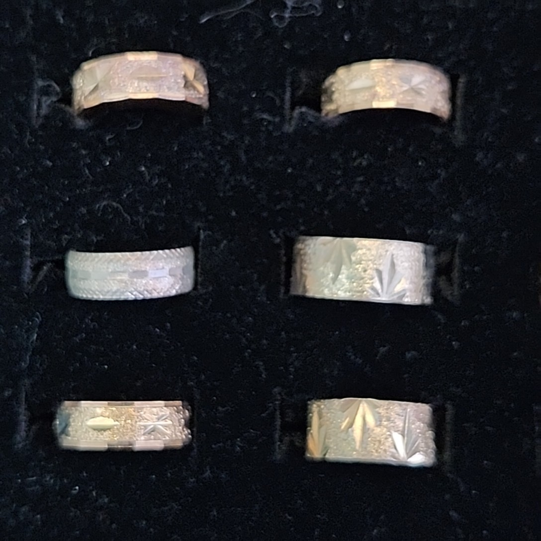 Band Ring Lot of 29 18K Heavy Gold Electroplate Various Sizes 4 to 8 HAVE WEAR