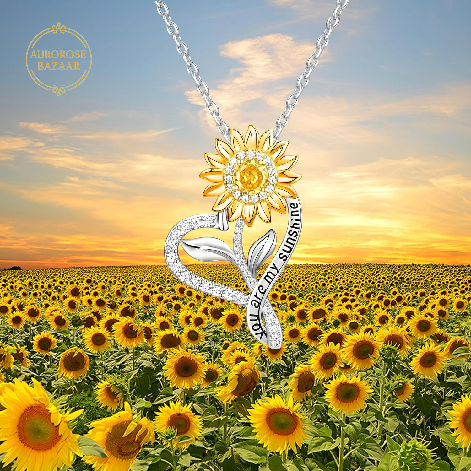 Sunflower Necklaces for Women Anniversary Birthday Gifts for Women Wife Gifts fo