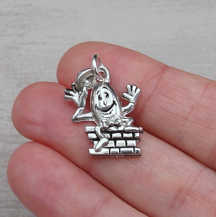 Silver Humpty Dumpty Charm – Nursery Rhyme Charm – Fairy Tale Childrens Charm
